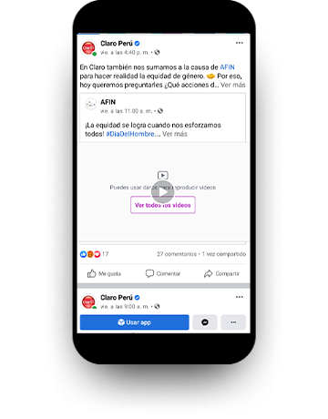 En la app de Facebook En la app de Facebook