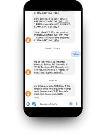 Recibirás la recarga de datos Recibirás la recarga de datos