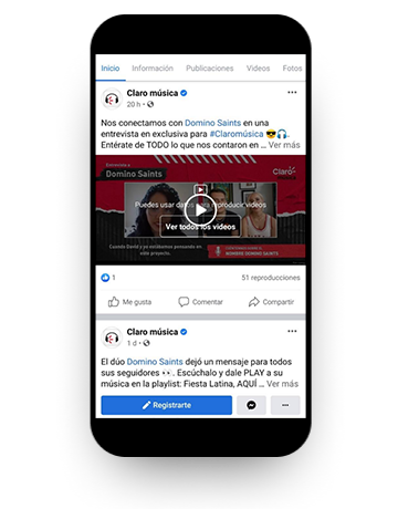 En la app de Facebook En la app de Facebook